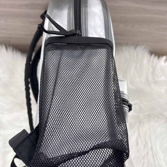 Converse Clear Medium Size Transparent Black Backpack Lightweight Work School - Picture 7 of 14